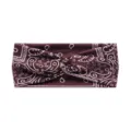 Burgundy boho paisley wide elastic headband, non-slip sweat workout yoga hair band for women. - Wine Red Paisley