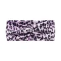 Purple leopard print wide headband, elastic non-slip yoga running sports hair band for women. - Purple Leopard Print
