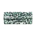 Green Leopard Print Twist Headband Elastic Yoga Sports Hairband for Women Workout Sweatband - Green Leopard Print