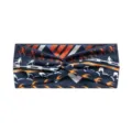 Bohemian Yoga Sports Headband Elastic Non-Slip Dark Blue Running Hair Band for Women - Dark Blue Geometric Stripe