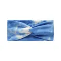 Blue tie-dye elastic yoga athletic wide headband, comfortable soft running hair band for women - #39