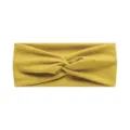 Women Mustard Yellow Knotted Headband Elastic Yoga Sports Hair Band Sweat Absorbent Sweatband - #127