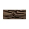 Brown wide yoga headband, stretchy non-slip knit hair band for women running workouts. - #131