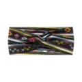 Bohemian printed twist headband elastic non-slip wide hair band for yoga running sports women. - #105 Multicolor Geometric