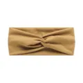 Khaki bohemian twist yoga sports headband, elastic sweat-absorbing wide hair band for women. - #125 Khaki