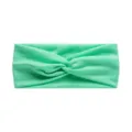 Mint Green Knotted Yoga Headband, Elastic Wide Hair Band for Running and Workout Fitness. - #129 Mint Green