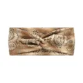 Boho paisley twist headband, brown wide elastic sports hair band for yoga and running workout. - #97 Brown Khaki Paisley