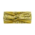Yellow Bohemian paisley yoga sports headband, elastic non-slip wide workout sweatband. - Yellow Paisley