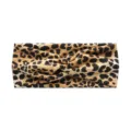 Leopard print yoga sports headband, elastic anti-slip wide sweatband for workout and running. - Leopard Print