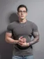 Men's slim fit ribbed short sleeve t-shirt, casual crewneck stretchy athletic top. - M / Round Neck Top (YW14) / Gray