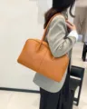 Bolso tote de cuero marron mujer bolso de hombro elegante gran capacidad estilo diario moda - 37*12*23 CM / Caramelo