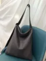 Premium soft leather slouchy shoulder bag, casual crossbody bag for women daily use. - Dark Gray