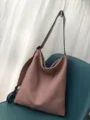 Bolso de hombro de cuero suave bolso cruzado informal para mujer gran capacidad elegante diario - Rosa