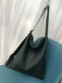 Bolso hobo suave de cuero verde oscuro, bolso cruzado de hombro casual grande para mujer. - Verde Oscuro