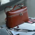 Brown genuine leather handbag, vintage top handle crossbody lunch box bag for women daily use. - 20*8*12 cm / Brown