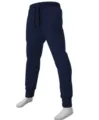 Men's Casual Navy Blue Jacquard Waffle Knit Drawstring Tapered Sweatpants Design - Navy Blue