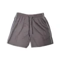 Men's casual sports shorts detail, breathable fabric with side piping and adjustable drawstring. - M / Plain Dark Gray