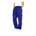 Men royal blue fleece lined cargo sweatpants with pockets and drawstring jogger style. - S / Bottoms / Blue