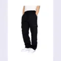 Men's Black Fleece Lined Cargo Sweatpants Casual Drawstring Multi-Pocket Trousers - S / Bottoms / Black