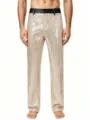 Men's gold sequin trousers stage performance slim fit party dance trousers detail view - Champagne