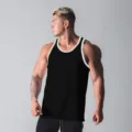 Herren Sommer Fitness schwarzes Tanktop, atmungsaktives Sportshirt für Training und Lauf. - M / Einfarbig Schwarz