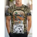 Hommes T-Shirt Imprimé 3D Chasse Aux Canards Graphique Animal Manches Courtes Haut - 19 / S