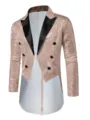 Men sequin tailcoat sparkling party nightclub performance tuxedo jacket stylish design mens suit - Champagne