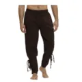 Pantalones medievales renacentistas con cordones para hombre marrones disfraz de escena - Café Oscuro