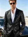 Chaqueta de traje de lentejuelas negras para hombre elegante blazer para fiesta club - Negro