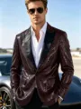 Chaqueta de traje con lentejuelas para hombre blazer elegante de fiesta para discoteca. - Café