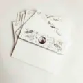 Conjunto de papelería vintage con sobres y motivos celestiales dorados para cartas elegantes. - Sobre Individual / Blanco
