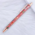 Κομψό χριστουγεννιάτικο στυλό rose gold με κόκκινο glitter και εορταστικά σχέδια - Χριστουγεννιάτικο Στυλ Κόκκινο (75) / Μύτη Σφαίρα 1.0mm Μαύρο