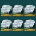 Retro Van Gogh Olgemälde Stil Briefumschlag Set, elegantes literarisches Design für Briefe. - Weizenfeld-Umschläge - 6er Set