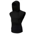 Débardeur à capuche sans manches style ninja pour homme avec masque facial noir. - M / Hauts / Noir