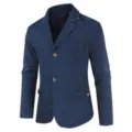 Blazer de costume slim décontracté pour homme unie, veste élégante à un seul bouton. - M / Bleu foncé