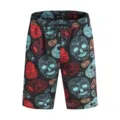 Herren lässige Badeshorts mit buntem Totenkopf Muster und elastischem Kordelzug Bund. - Farbe 497