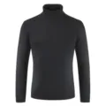 Modello Maglione a Collo Alto Nero da Uomo Tinta Unita Maniche Lunghe Inverno Variante - Taglia M / Nero