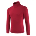 Maglione a collo alto tinta unita da uomo, maglieria slim fit casual per autunno e inverno. - Taglia M / Rosso