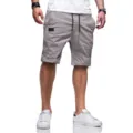 Pantaloncini casual grigi da uomo con coulisse e tasche per il tempo libero e sport. - Taglia S / Pantaloni e gonne / Grigio chiaro