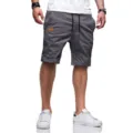 Pantaloncini casual uomo tinta unita coulisse estate moda streetwear pantaloncini grigi comodi - Grigio scuro