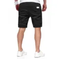 Men's casual solid color sports shorts, comfortable slim fit activewear for daily wear and gym. - M / Bottoms / Black