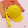 Cute yellow silicone baseball cap coin purse mini wallet with handy wrist straps - Yellow
