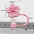 Couvercle de paille en silicone fleur de cerisier mignon embout de paille tasse 10mm - 8mm-En Sac Sans Paille / Rose