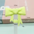 Heart bow silicone straw cover cap for 10mm tumblers cute cup accessory reusable plug - Bagged without Straw / Silicone Yellow Heart Bows (10mm)