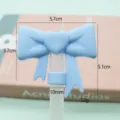Blue heart bow silicone straw cover 10mm reusable straw topper cute cup accessory - Bagged without Straw / Silicone Blue Heart Bows (10mm)