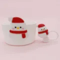 Cute silicone snowman cup boot and straw cover set, non-slip protective sleeve for water bottles. - Snowman Set