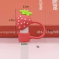 Cute strawberry silicone straw cap dust cover for tumbler cup drinking straw topper - 12mm / Strawberry