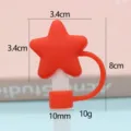 Silicone star straw cover dust plug cute cup accessory reusable drinking straw topper cap - Star Straw Cap / Bagged without Straw / Red