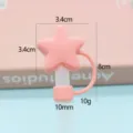Pink silicone star straw cover dust plug for tumbler cup daily use and decoration - Star Straw Cap / Bagged without Straw / Pink