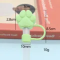 Cute green silicone cat paw straw cover dust proof cap for 10mm tumbler straws reusable. - Bagged without Straw / Silicone Green Cat Paw 10mm